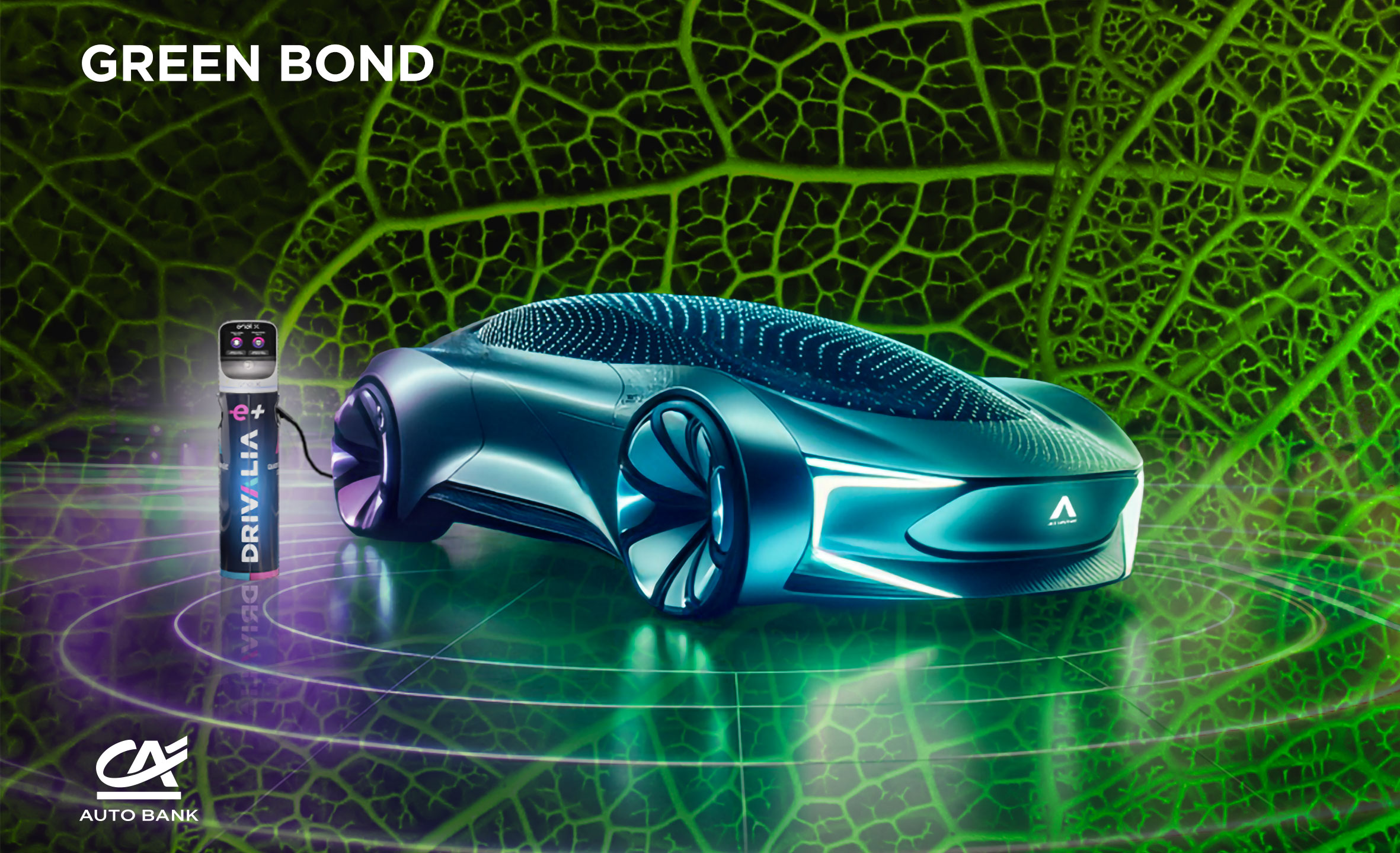 visuel CAAB borne électrique Drivalia et voiture électrique