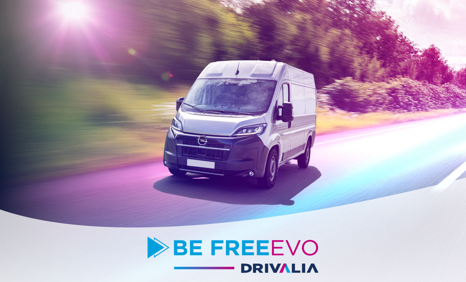 Camionette roulant sur une voie rapide