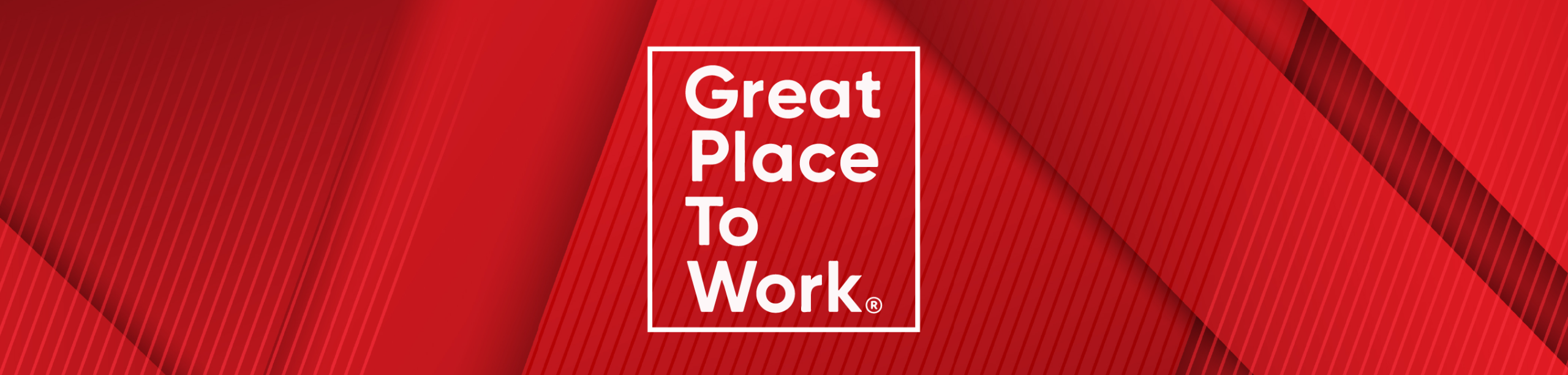 Logo Great Place to Work sur fond rouge