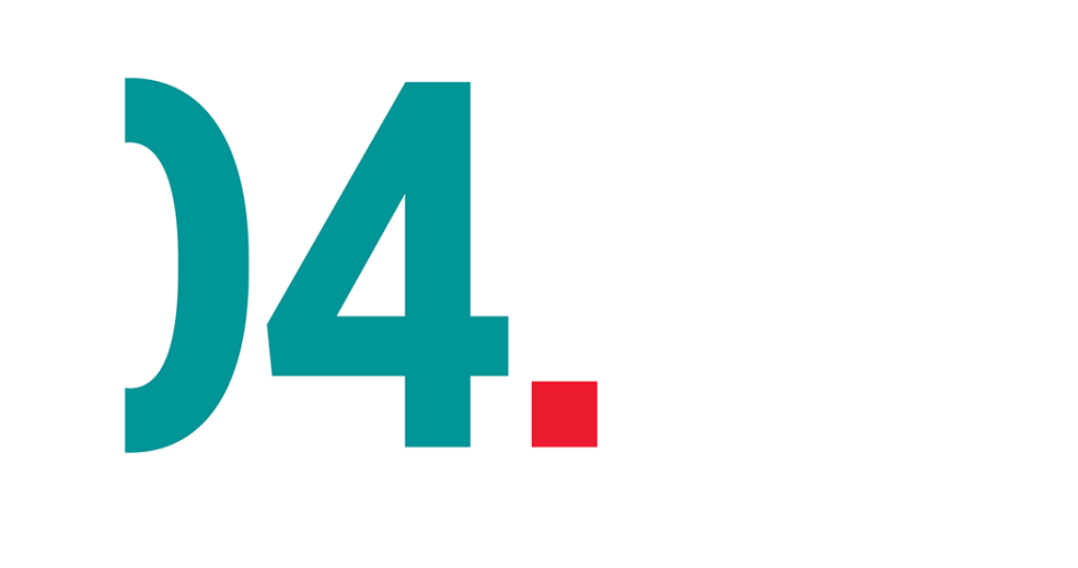Number 04 blue on white background