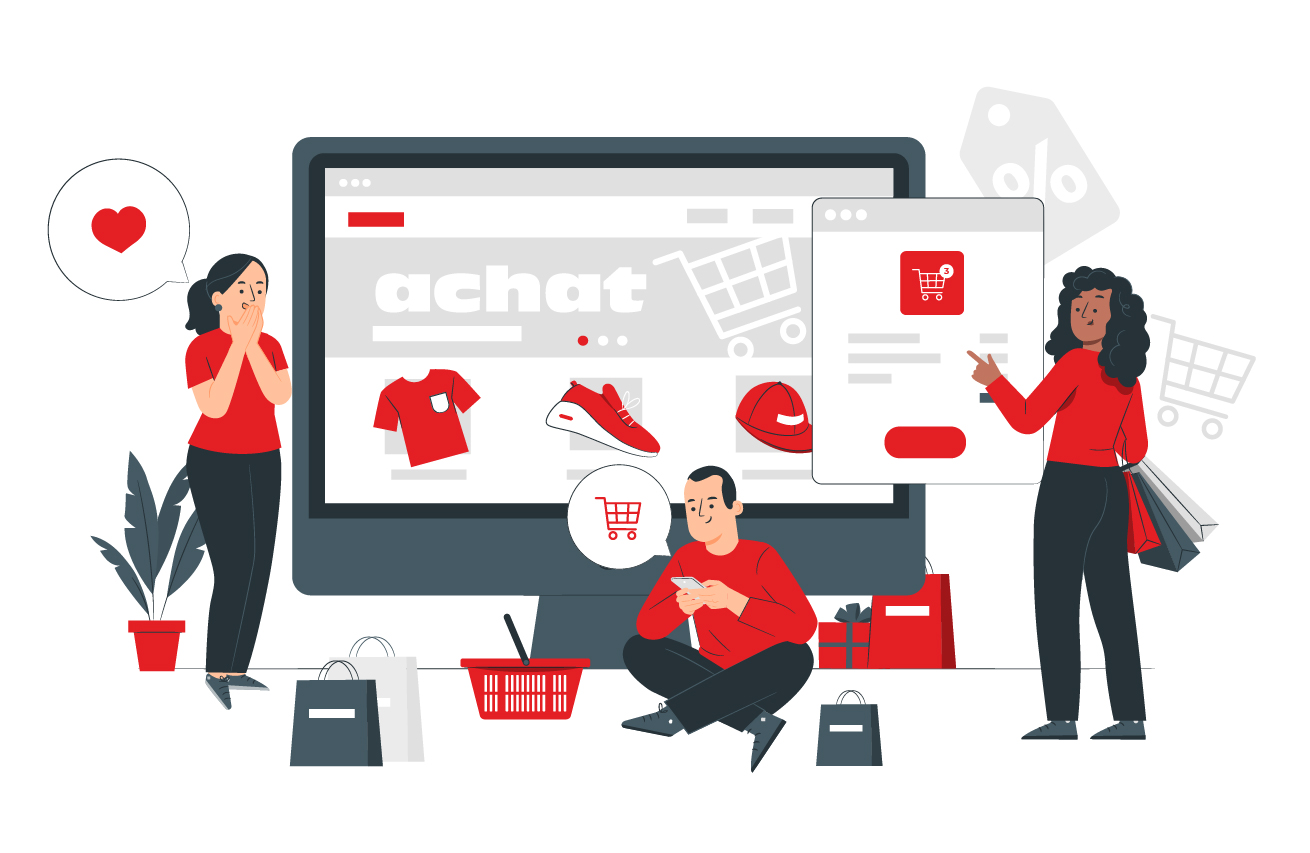 Personnes faisant des achats en ligne